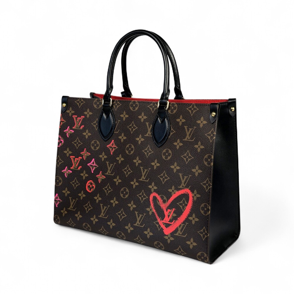 Louis Vuitton Monogram Graffiti Handbag Black Leather Gold Hardware